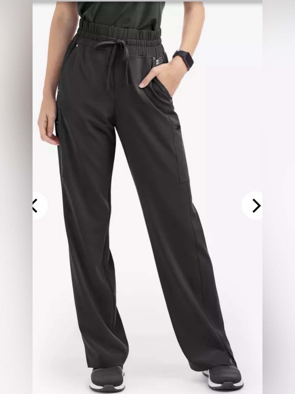 Women’s Black Drawstring Wide-Leg Pants